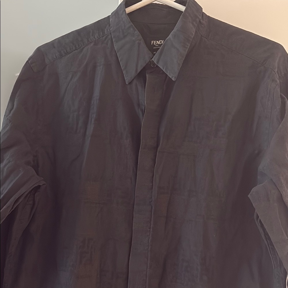 Fendi Black Casual Button Down Shirt